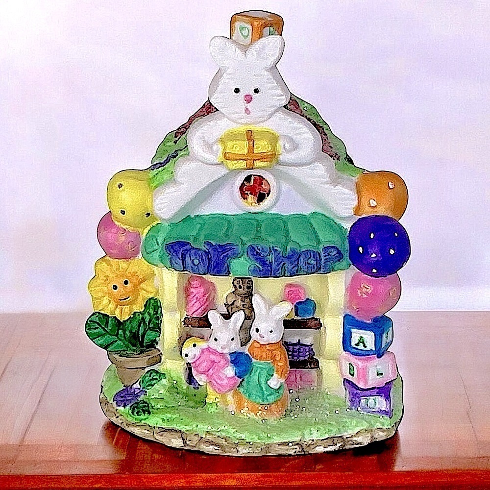 Hoppy Hollow Easter Village Toy Shop House Ceramic Vintage Collectible 2003